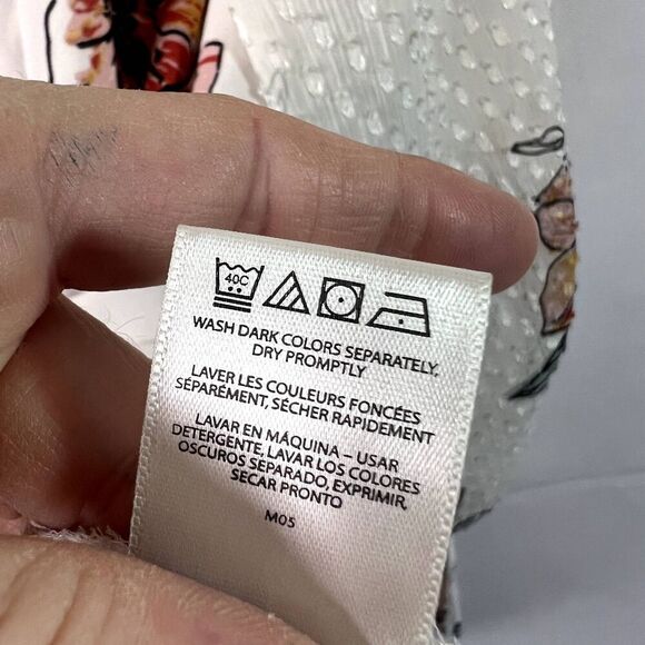 Van Heusen Floral Print Lightweight Sheer Blouse Medium Cottage Core - Picture 4 of 9